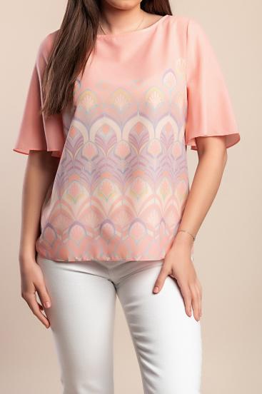 Blusa de manga corta, color rosa