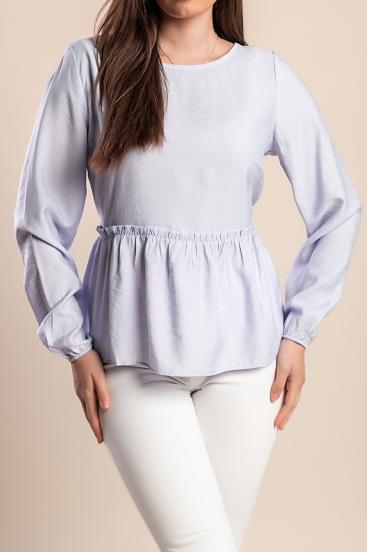 Blusa talla grande con cintura elástica, color lila