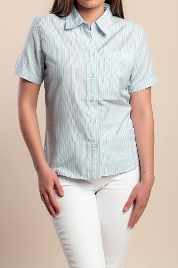 Camisa con estampado de cuadros, azul claro