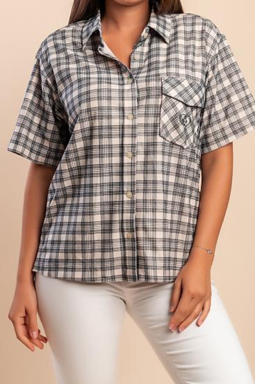 Camisa de cuadros, gris