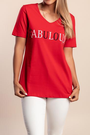 Camiseta con estampado, color rojo