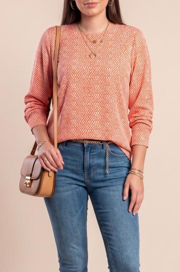 Blusa estampada de talla grande, roja