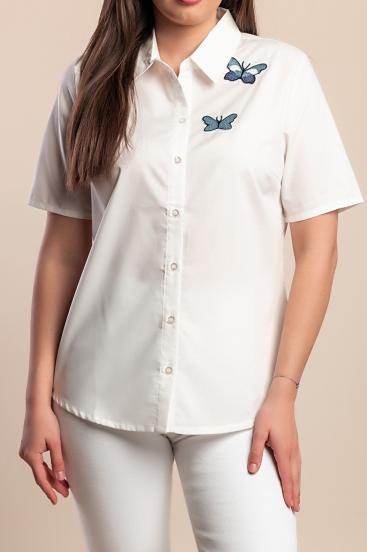 Camisa de manga corta de talla grande, color blanco