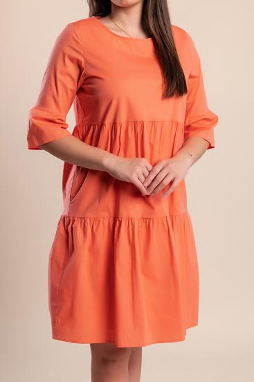 Vestido mini de algodón, coral
