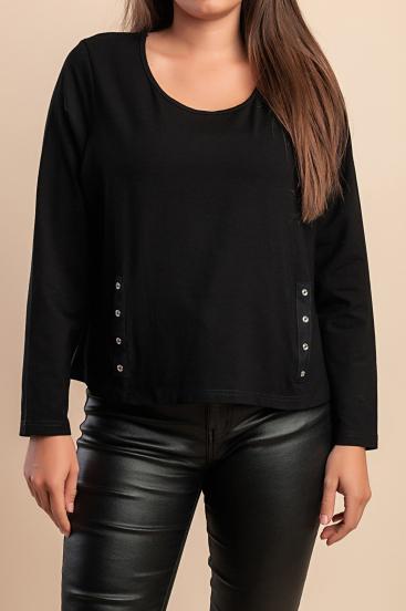 Top con detalle decorativo, negro