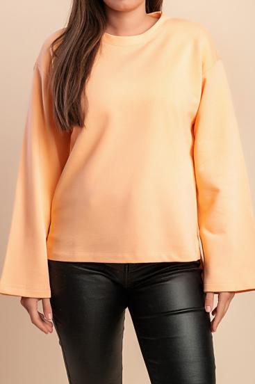 Blusa de algodón con estampado, naranja