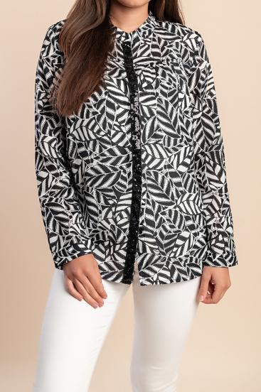 Blusa estampada, negra