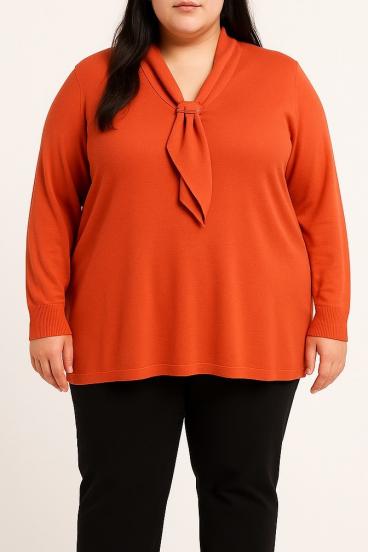 Suéter de punto talla grande, coral
