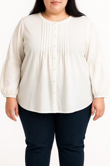 Camisa de algodón, blanca