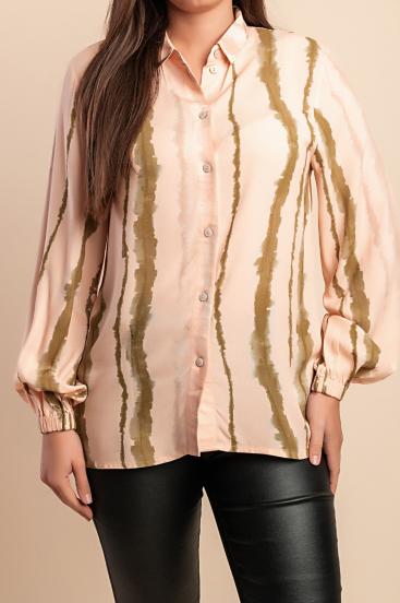 Blusa con estampado de rayas, naranja