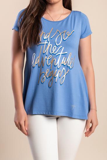 Camiseta estampada, azul