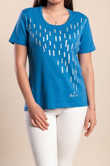 Camiseta estampada, azul