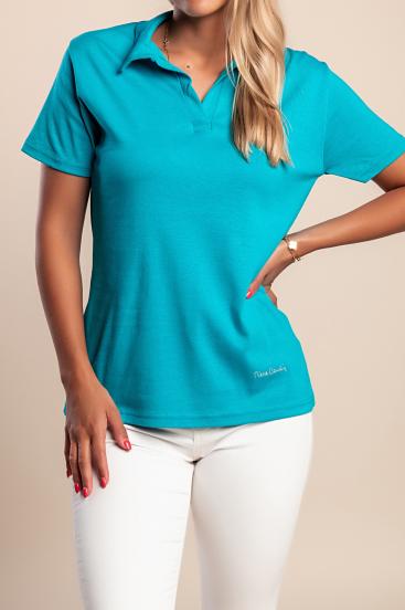 Camiseta de algodón con estampado, color turquesa