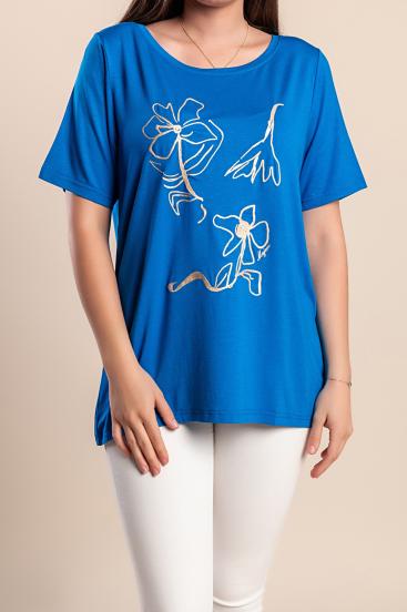 Camiseta estampada, azul