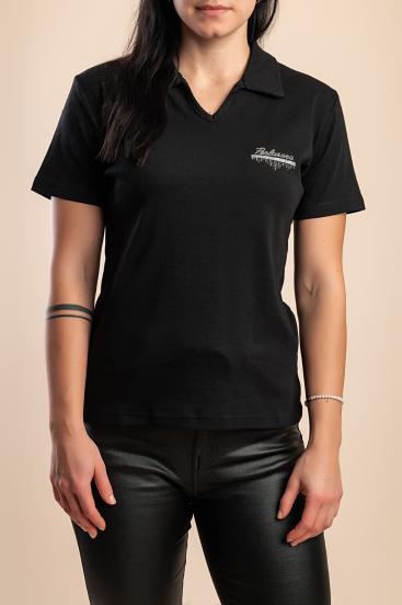 Polo de algodón, negro