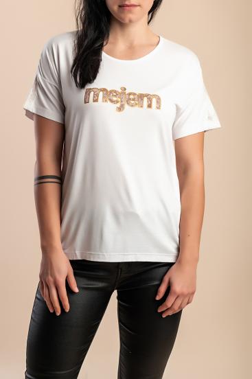Camiseta estampada, blanca