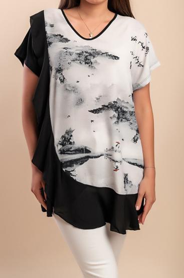 Túnica estampada, negra