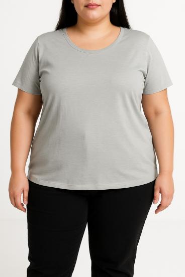 Camiseta de algodón, gris