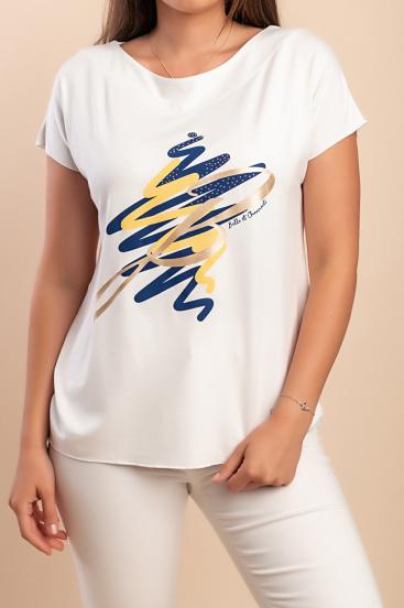 Camiseta estampada, blanca