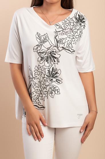 Camiseta estampada, blanca