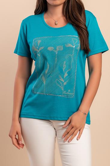 Camiseta de algodón con estampado, verde