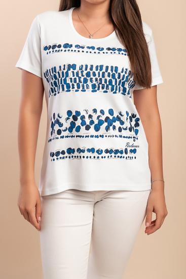 Camiseta de algodón con estampado, color blanco.
