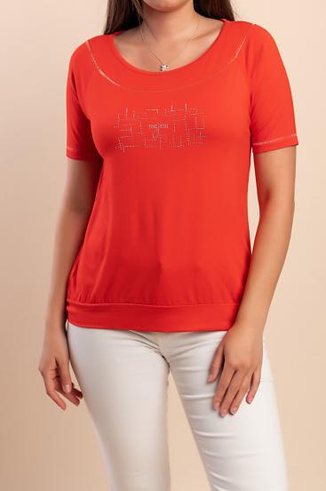 Camiseta de viscosa, roja