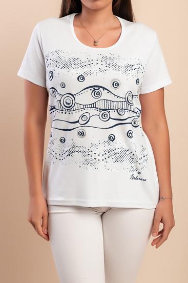 Camiseta de algodón con estampado, color blanco.