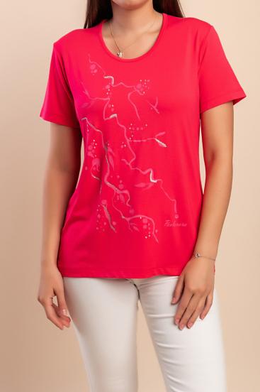Camiseta de algodón con estampado, color rosa