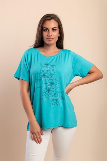 Camiseta de viscosa, turquesa