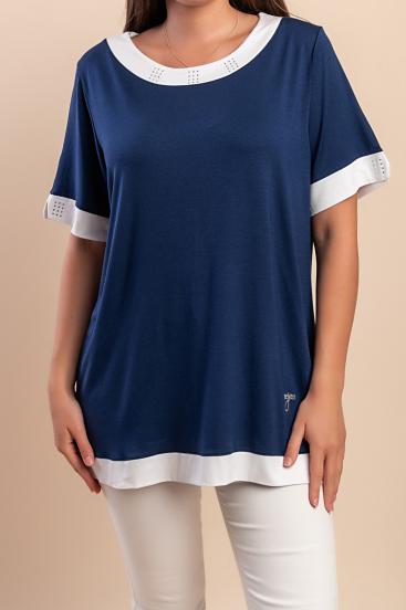 Camiseta de viscosa, azul oscuro