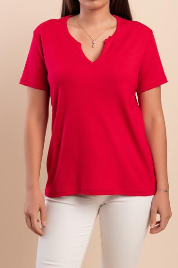 Camiseta de algodón, roja