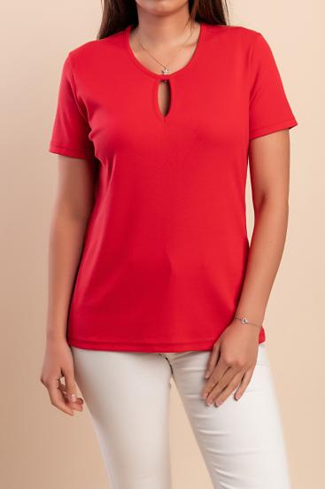Camiseta de algodón, roja