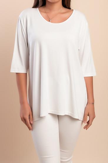 Camiseta de cuello redondo, blanca