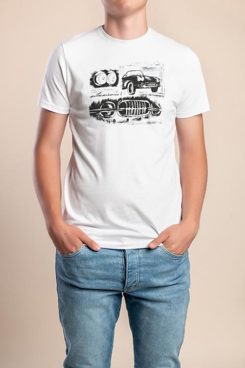 Camiseta de algodón para hombre, blanca