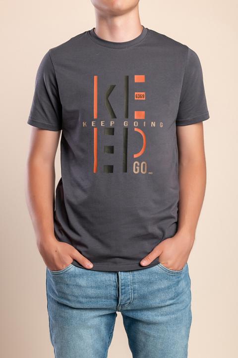 Camiseta de algodón para hombre, gris
