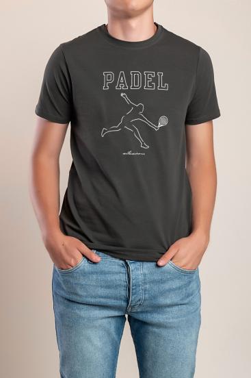 Camiseta de algodón para hombre, gris