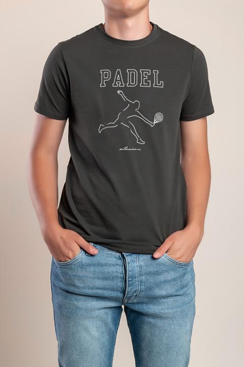 Camiseta de algodón para hombre, gris
