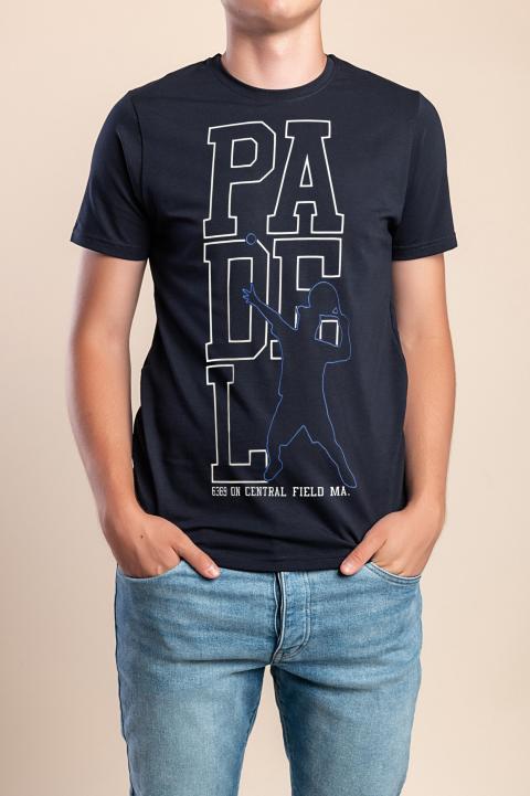 Camiseta de algodón para hombre, azul oscuro