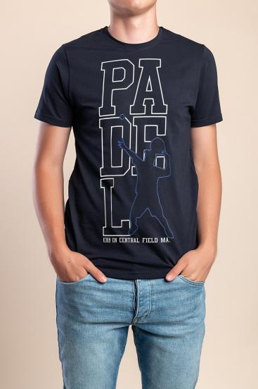Camiseta de algodón para hombre, azul oscuro