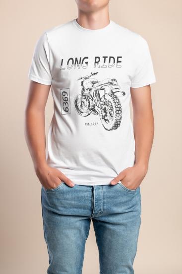 Camiseta de algodón para hombre, blanca