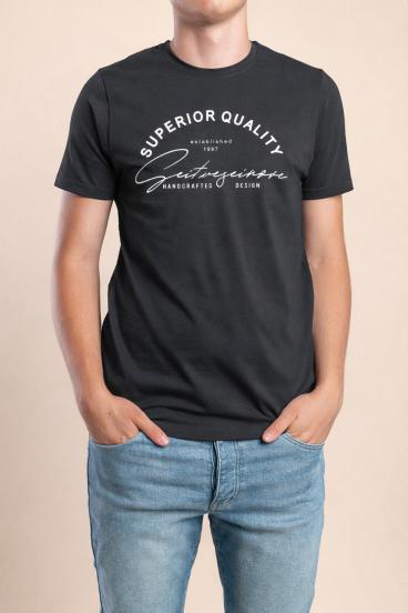 Camiseta de algodón para hombre, gris