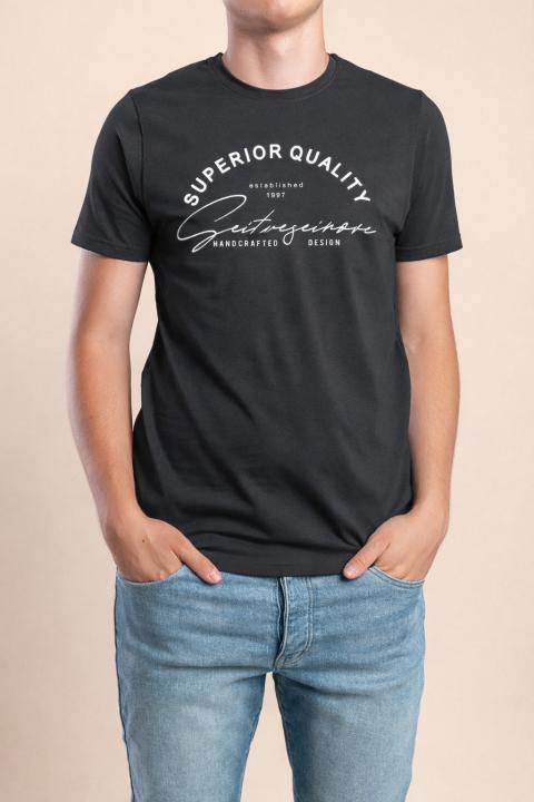 Camiseta de algodón para hombre, gris