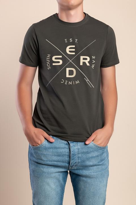 Camiseta de algodón para hombre, oliva