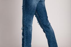 Mom fit jeans con rotos Forcatta, azul