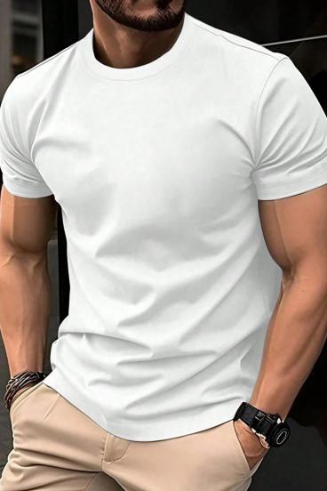 Camiseta de algodón para hombre, blanca