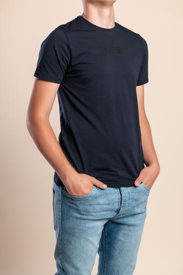 Camisa de algodón de hombre, azul oscuro