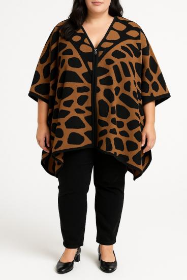 Chaqueta de punto con cremallera, negra