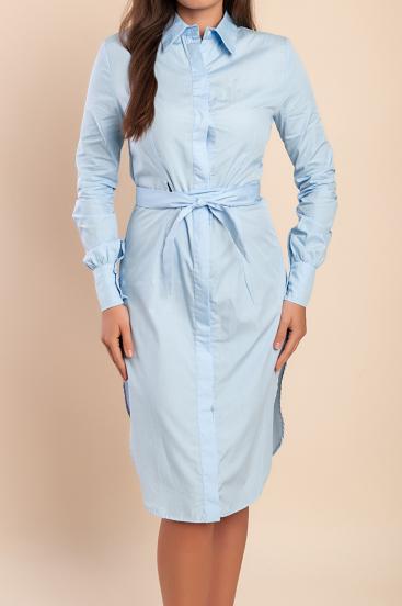 Vestido camisa de algodón, azul claro