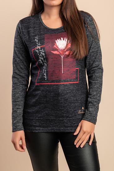Suéter Estampado, Gris